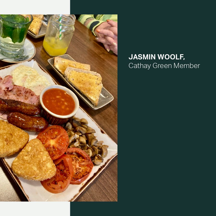 A Full English Breakfast dish on a plate. 